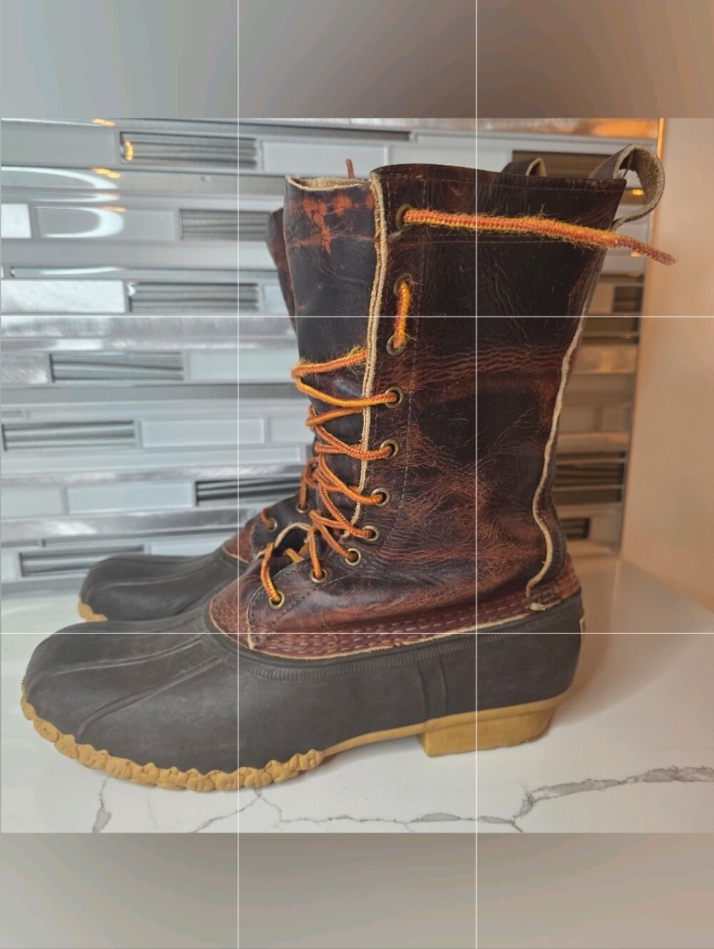LL Bean Mens Size 10 Maine Hunting Boots Buck 10" Duck Made USA Vintage